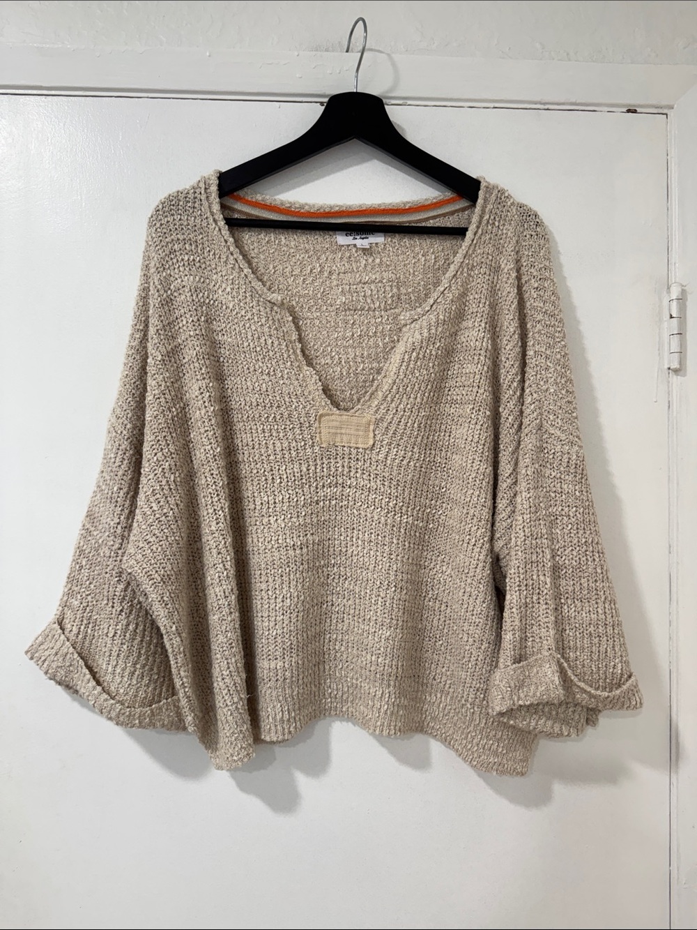 Cropped Textured Knit Sweater